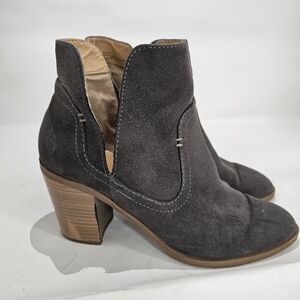Gray Suede Ankle Boots